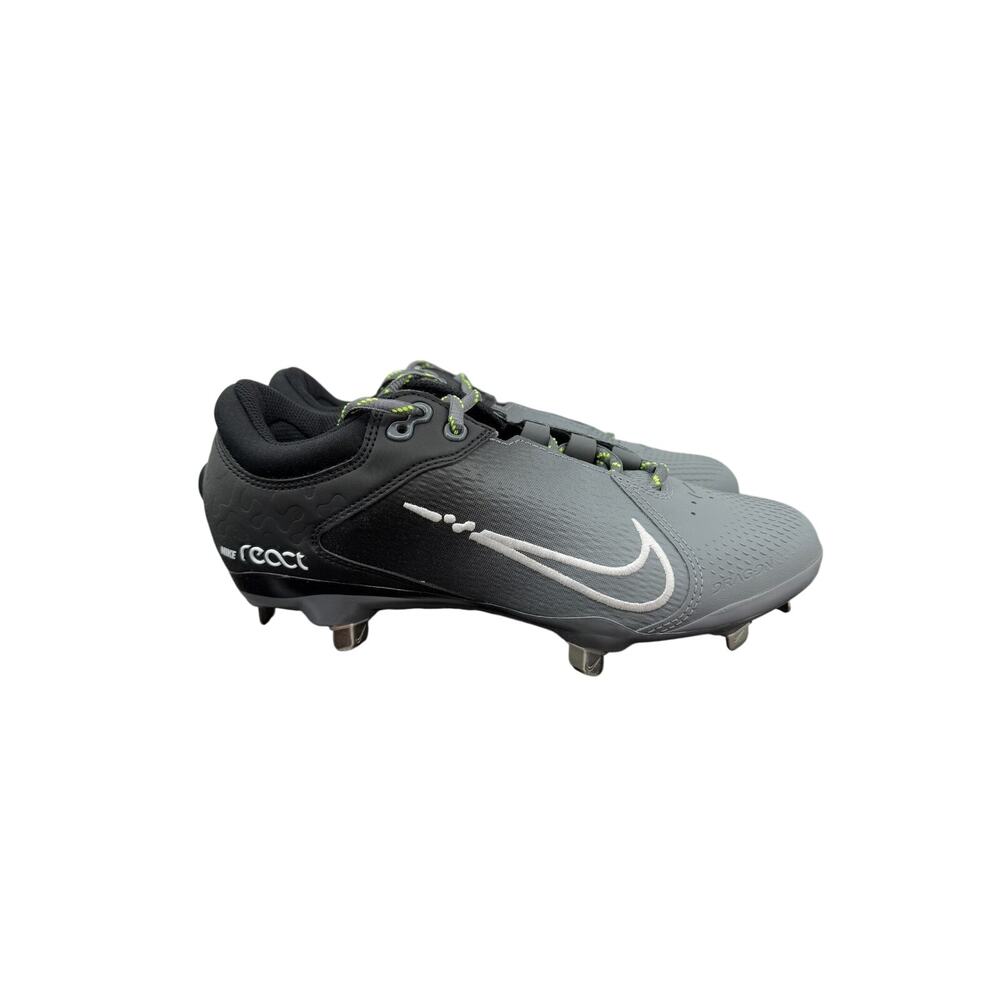 Nike Hyperdiamond 4 Elite Metal Fastpitch Softball Cleats Black White Grey 7.5
